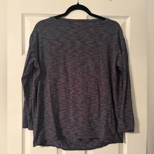 Lululemon Gray Space Stripe Back in Action Heathered Long Sleeve Top Size 6